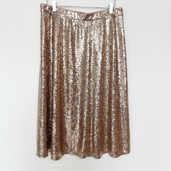 Lane Bryant Sequin Rose Gold Midi Skirt Size 14 New With Tags - Picture 5 of 9